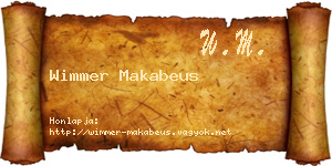 Wimmer Makabeus névjegykártya